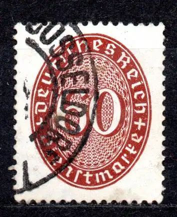 Deutsches Reich, Dienstmarke Mi-Nr. 122 gest., Wertziffer im Oval