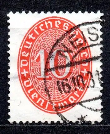 Deutsches Reich, Dienstmarke Mi-Nr. 123 Y gest., Wertziffer im Oval