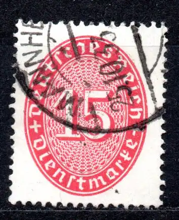 Deutsches Reich, Dienstmarke Mi-Nr. 124 gest., Wertziffer im Oval