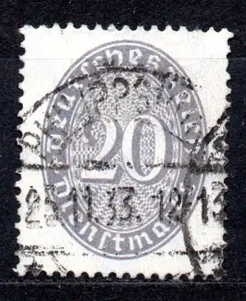 Deutsches Reich, Dienstmarke Mi-Nr. 126 X gest., Wertziffer im Oval