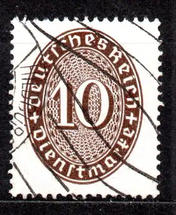 Deutsches Reich, Dienstmarke Mi-Nr. 131 gest., Wertziffer im Oval