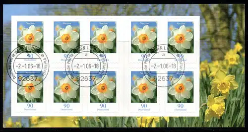 BRD, Markenheftchen MH Mi-Nr. 61 Ersttagsstempel, Blumen: Narzissen