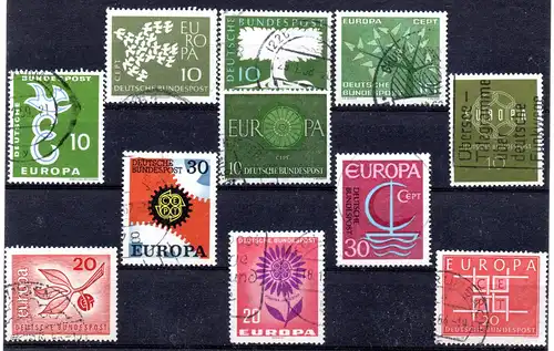 BRD, Lot mit gestempelten Europa-Marken (CEPT)
