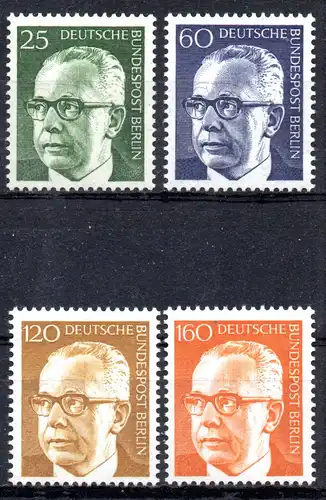 Berlin, Mi-Nr. 393 - 396 **, kompl., Bundespräsident Gustav Heinemann