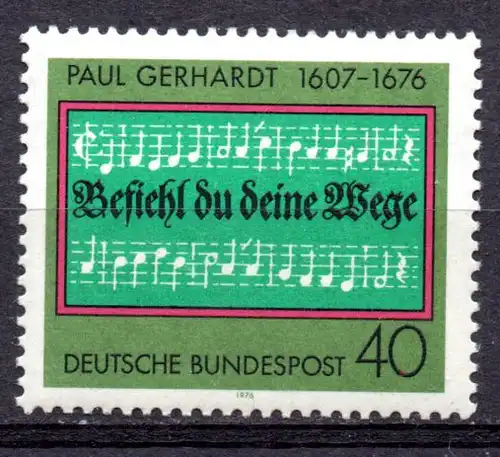 BRD, Mi-Nr. 893 **, 300. Todestag von Paul Gerhardt