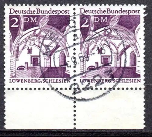 BRD, Mi-Nr. 503 gest., UR, waagerechtes Paar, DS Deutsche Bauwerke