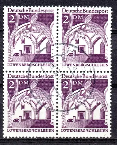 BRD, Mi-Nr. 503 gest., 4´er-Block, DS Deutsche Bauwerke