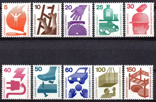 Berlin, Mi-Nr. 402 - 411 A **, kompl., Unfallverhütung