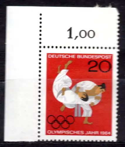 BRD, Mi-Nr. 451 **, Eckrand OL, Olympische Sommerspiele Tokio 1964