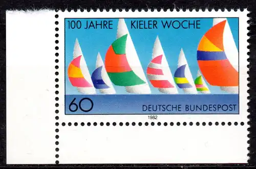 BRD, Mi-Nr. 1132 **, Eckrand UL, 100 Jahre Kieler Woche