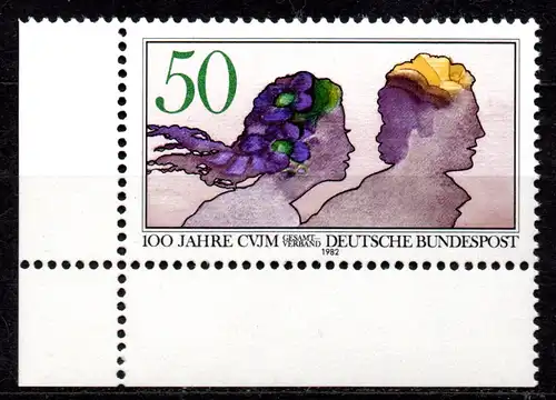 BRD, Mi-Nr. 1133 **, Eckrand UL, 100 Jahre Gesamtverband des CVJM