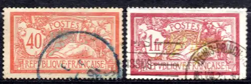 Frankreich, Mi-Nr. 96 + 98 gest., allegorische Darstellungen