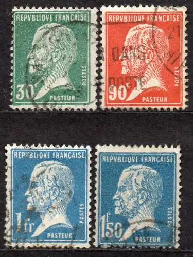 Frankreich, Mi-Nr. 193, 194, 195 + 197 gest., Louis Pasteur