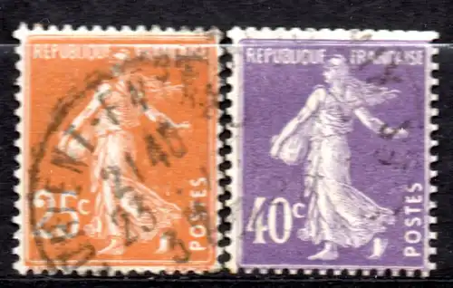 Frankreich, Mi-Nr. 215 + 216 gest., Säerin