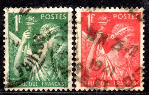Frankreich, Mi-Nr. 394 + 395 gest., Iris