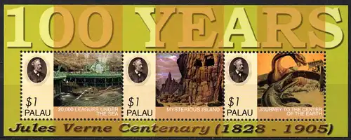 Palau, Mi-Nr. 2476 - 2478 **, Kleinbogen, Jules Verne