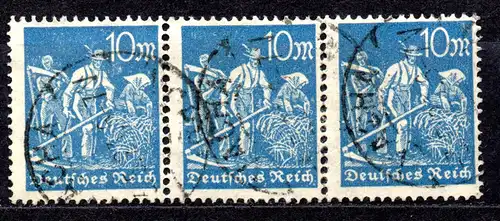 Deutsches Reich, Mi-Nr. 239 gest., 3´er-Streifen, Arbeiter