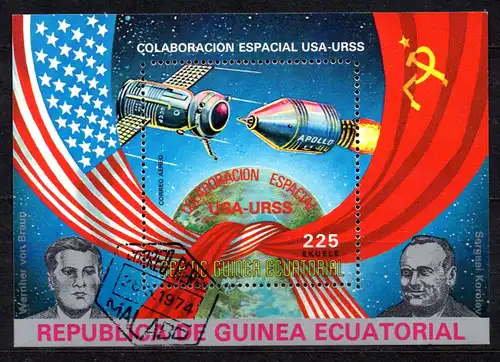 Äquatorial-Guinea, Block Mi-Nr. 172 gest., Raumfahrt USA - UDSSR