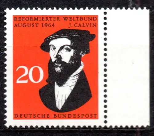 BRD, Mi-Nr. 439 **, Rand rechts, Johannes Calvin