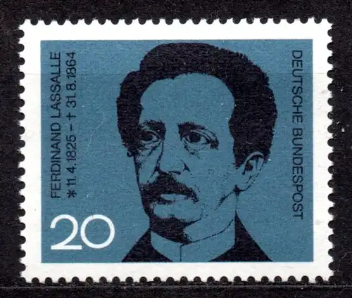 BRD, Mi-Nr. 443 **, 100. Todestag von Ferdinand Lassalle