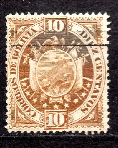 Bolivien, Mi-Nr. 41 I gest., Wappenzeichnung