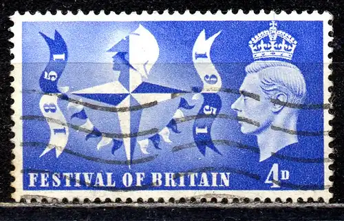 Großbritannien, Mi-Nr. 256 gest., Ausstellung zum 100. Jahrestag der 1. Weltausstellung - König Georg VI.