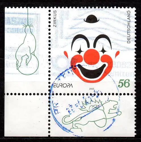 BRD, Mi-Nr. 2252 gest., Eckrand UL, Europa: Zirkus