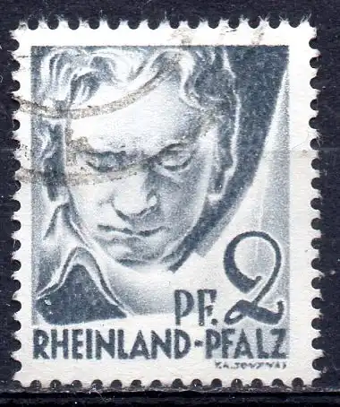 Französische Zone - Rheinland-Pfalz, Mi-Nr. 1 gest.,