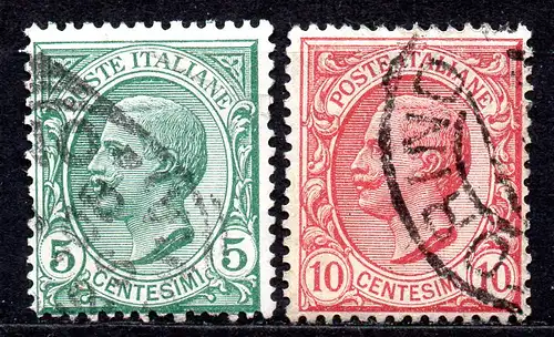 Italien, Mi-Nr. 88 - 89 gest., kompl., König Viktor Emanuel III.