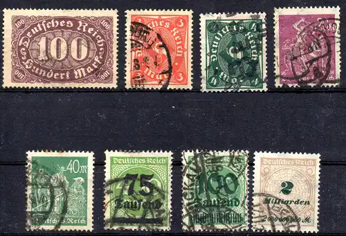 Deutsches Reich, kleines Lot gestempelter Marken