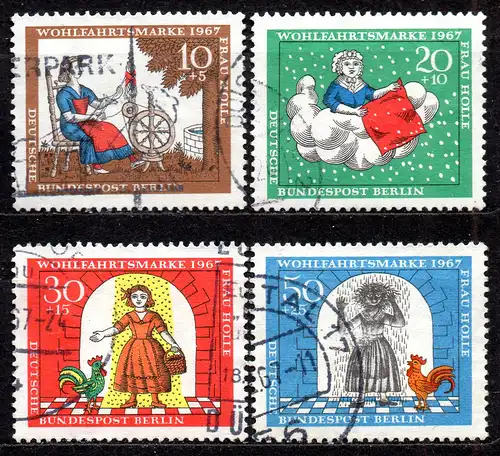 Berlin, Mi-Nr. 310 - 313 gest., kompl., Wohlfahrt 1967, Märchen der Gebr. Grimm: Frau Holle