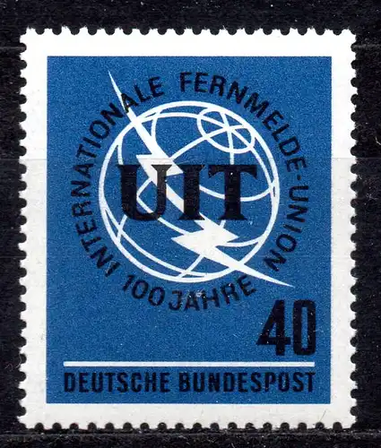 BRD, Mi-Nr. 476 **, 100 Jahre Internationale Fernmeldeunion UIT