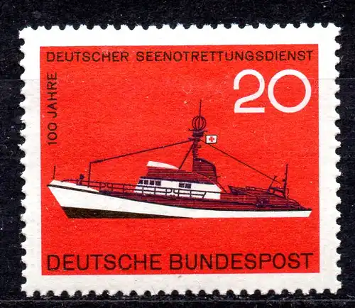 BRD, Mi-Nr. 478 **, 100 Jahre Deutsche Gesellschaft zur Rettung Schiffbrüchiger