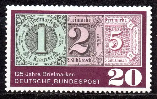 BRD, Mi-Nr. 482 **, 125 Jahre Briefmarken