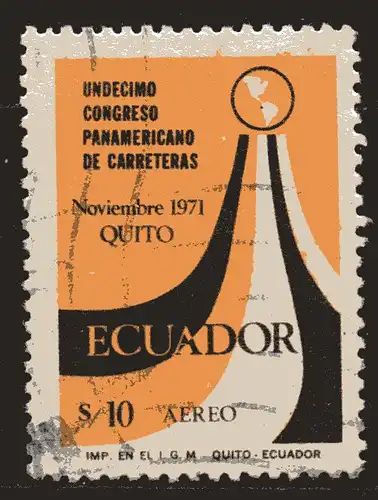 Ecuador, Mi-Nr. 1540 gest., 11. Panamerikanische Straßenkonferenz