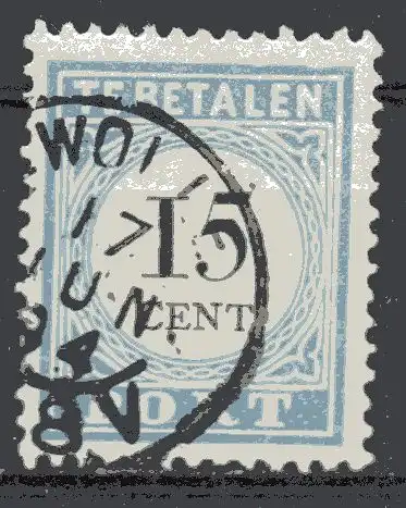 Niederlande, Portomarke Mi-Nr. 9 III E gest., Ziffer und Wertangabe im Kreis