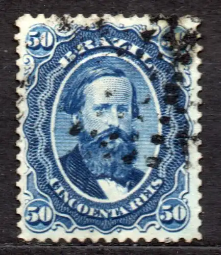 Brasilien, Mi-Nr. 25 gest., Kaiser Pedro II.