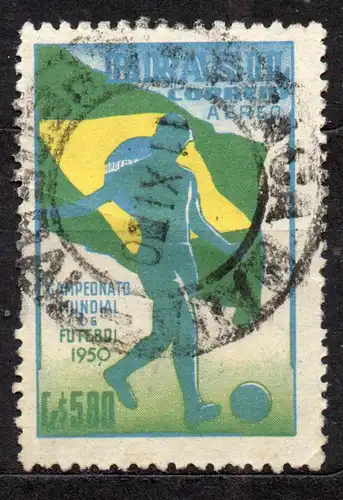 Brasilien, Mi-Nr. 754 gest., Fußball-Weltmeisterschaft Brasilien 1950