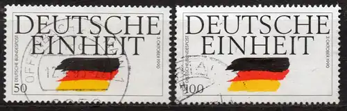 BRD, Mi-Nr. 1477 - 1478 gest., kompl., Deutsche Einheit