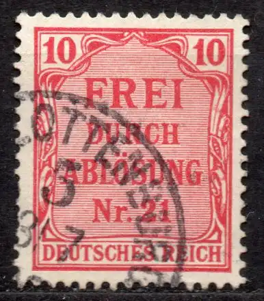 Deutsches Reich, Dienstmarke Mi-Nr. 4 gest., Zähldienstmarken für Preußen