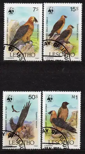 Lesotho, Mi-Nr. 556 - 559 gest., kompl., Geier - WWF