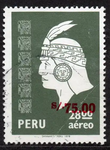 Peru, Mi-Nr. 1084 gest., Kopf eines Inka
