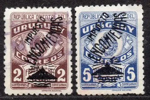 Uruguay, Paketmarken Mi-Nr. 64 + 65 gest., 
