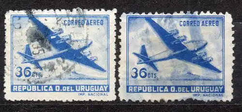 Uruguay, Mi-Nr. 716 A + 716 C gest., Flugzeuge