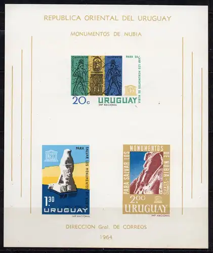 Uruguay, Block Mi-Nr. 5 **, Schutz der nubischen Denkmäler