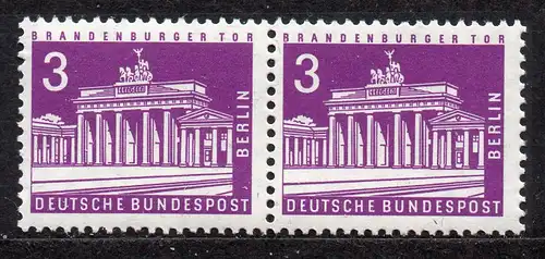 Berlin, Mi-Nr. 231 **, waagerechtes Paar, Brandenburger Tor