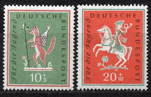 BRD, Mi-Nr. 286 - 287 **, kompl., Jugend: Volkslieder