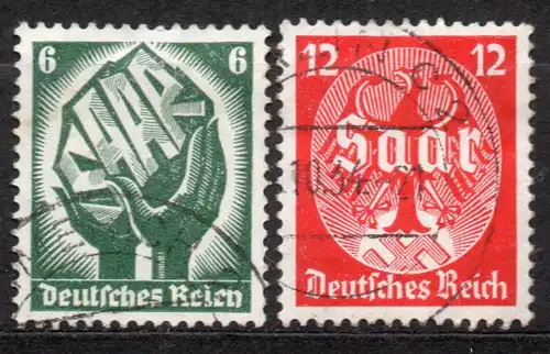 Deutsches Reich, Mi-Nr. 544 - 545 gest., kompl., Saarabstimmung
