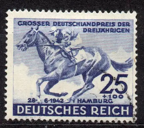 Deutsches Reich, Mi-Nr. 814 gest., Deutsches Derby um das blaue Band