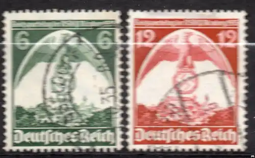 Deutsches Reich, Mi-Nr. 586 Xx - 587 Xx gest., kompl., Reichsparteitag Nürnberg